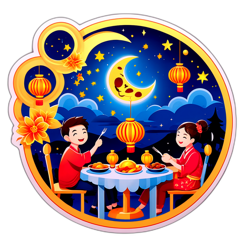 中秋佳節浪漫氛圍貼紙