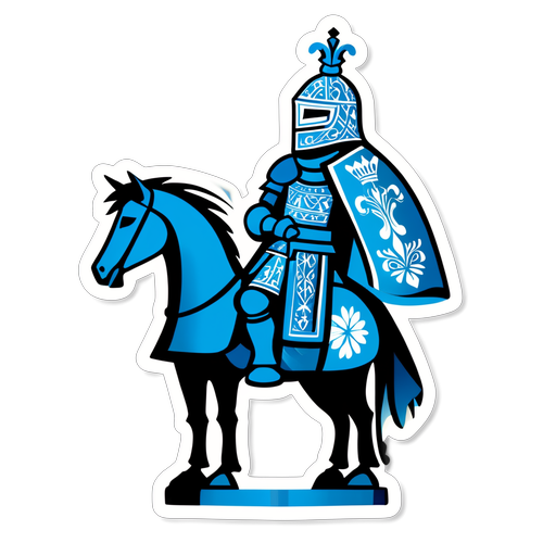 Kunstnerisk representasjon av et sjakk-knight med norsk inspirerte mønstre