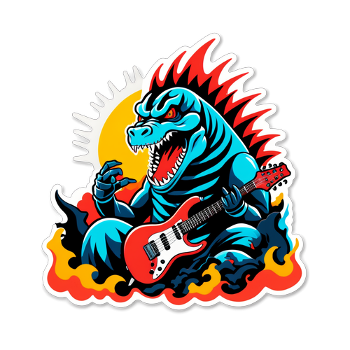 Gojira Sticker: Den Resistente Dinosaur, Der Rocker Dine Følelser!