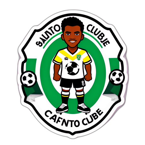 Stiker Bertema Bola Sepak Merayakan Santos Futebol Clube