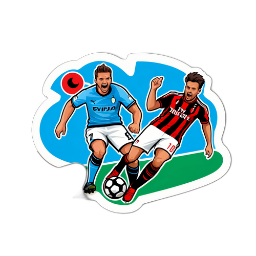 Sticker der fanger spændingen ved Milan vs. Lazio kamp