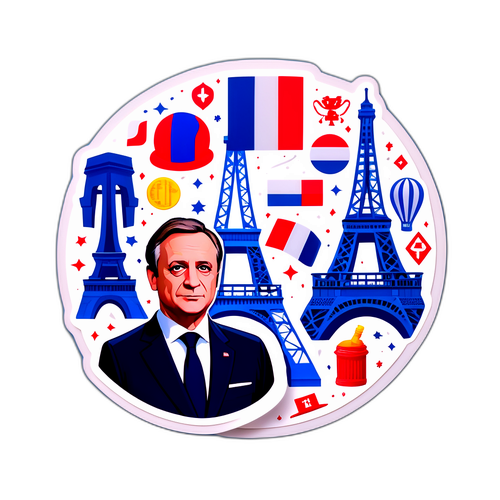 Calcomanía tridimensional del Primer Ministro de Francia
