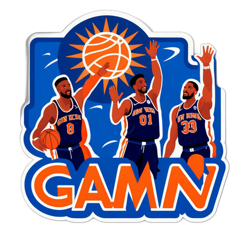 Energetic Basketball High-Five Sticker