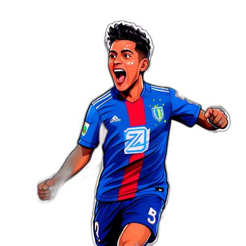 गोली का जश्न मनाते हुए थियago अल्मादा का जीवंत स्टिकर