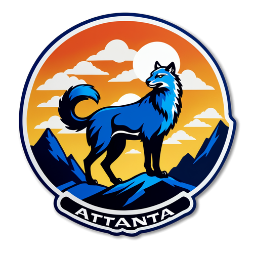 Sticker van Atalanta's logo met bergachtige elementen