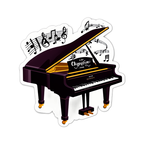Sticker z fortepianem na Chopin Competition 2025