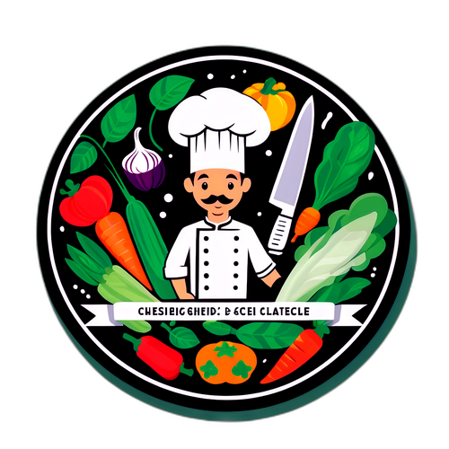 Etichetă cu cuțitul de bucătar