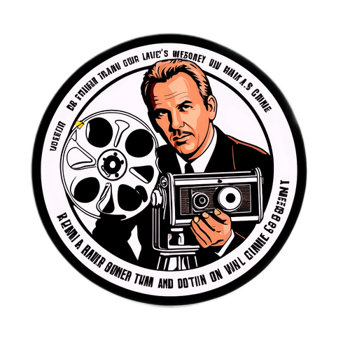 Filmreelsklistermärke med Kevin Costners citat