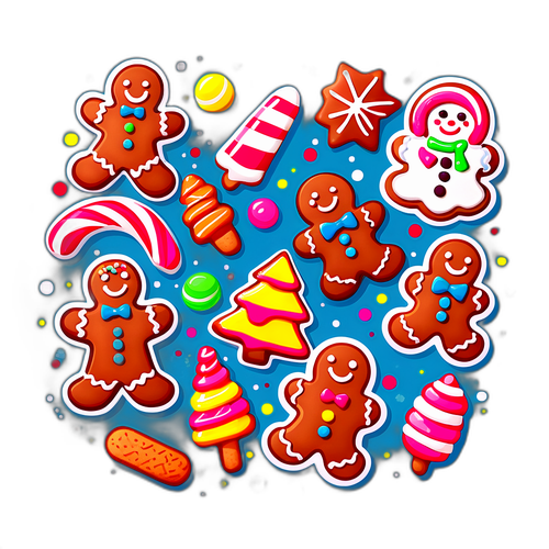 Masayang disenyo ng mga gingerbread cookies
