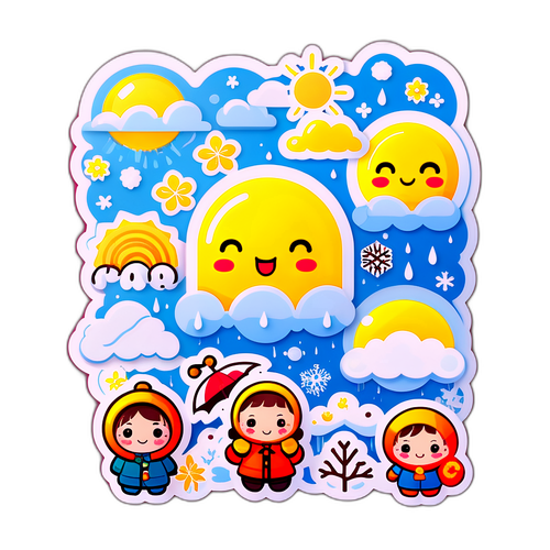 愛媛の季節のかわいいキャラクターシール