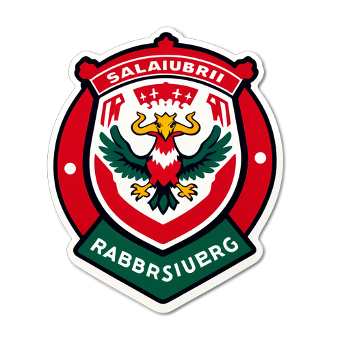 Aufkleber mit dem Logo von RB Salzburg und Rapid Wien