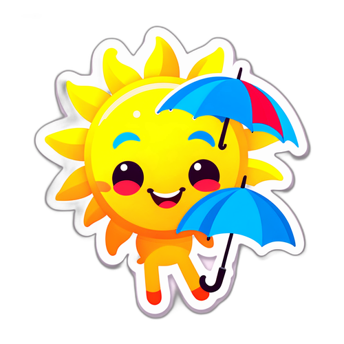 Watak Matahari Ceria dengan Payung