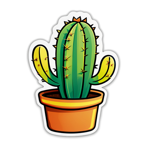 Hitta Din Styrka i Utmaningar: Cactus Stickers Med Inspiration i Ökenlandskap!