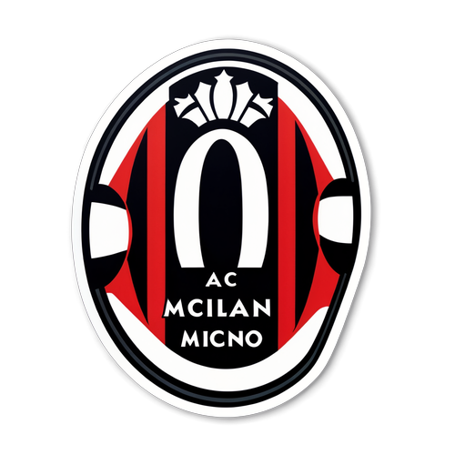 Sticker về AC Milan với hình ảnh sân San Siro và logo đặc trưng