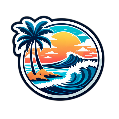 宮古島風格海邊貼紙