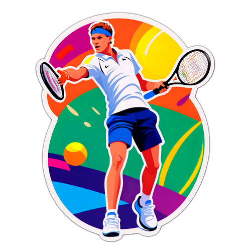 Những chiếc sticker màu sắc về tennis và hoạt động thể thao