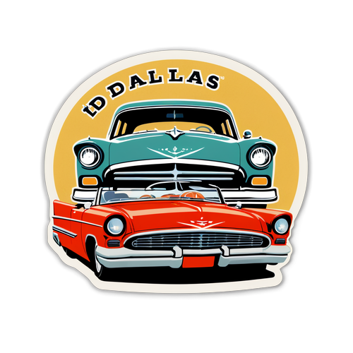 Autocolant retro cu logo-ul vechi din Dallas