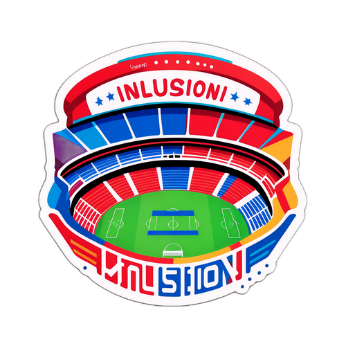 Stiker hình ảnh một sân vận động đông đúc với từ 'Inclusion!'