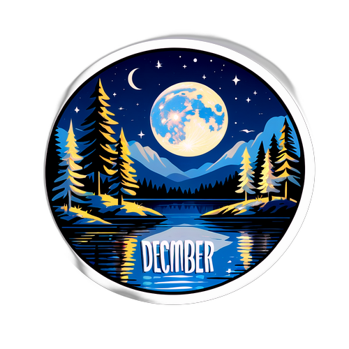 Una escena mágica de luna llena sobre un lago tranquilo