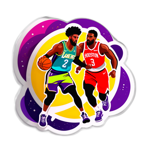 Визуализация игрового момента между Лейкерс и Хьюстоном