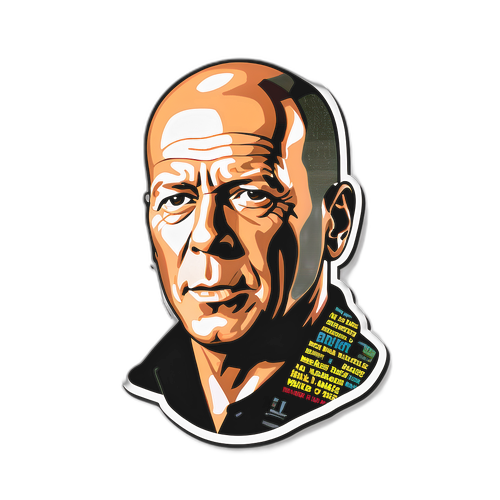 Silhouette pixelată a lui Bruce Willis