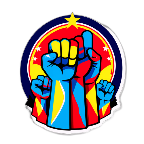 Design d'un autocollant symbolisant la grève en Martinique