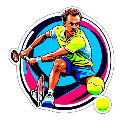 Adesivo vibrante di Daniil Medvedev in azione
