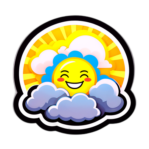 Solrig og Glad Vejr Klistermærke