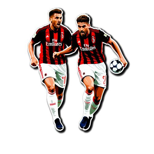 Crea un'adesivo audace che incorpora lo spirito del Calciomercato Milan