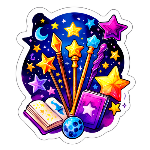 魔法物品水彩風格貼紙