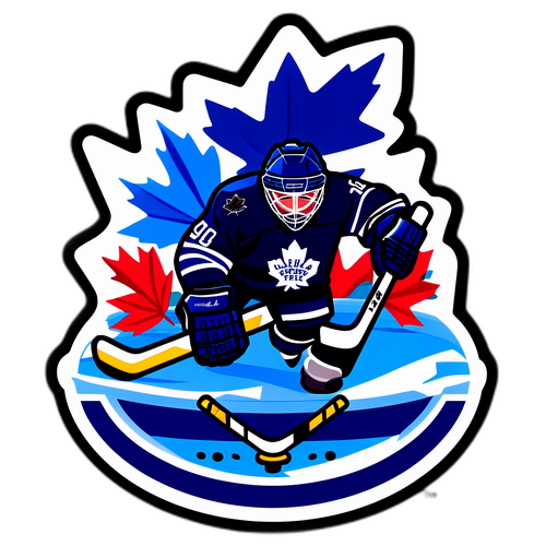 Maple Leafs Hockey Puck and Sticks Sticker