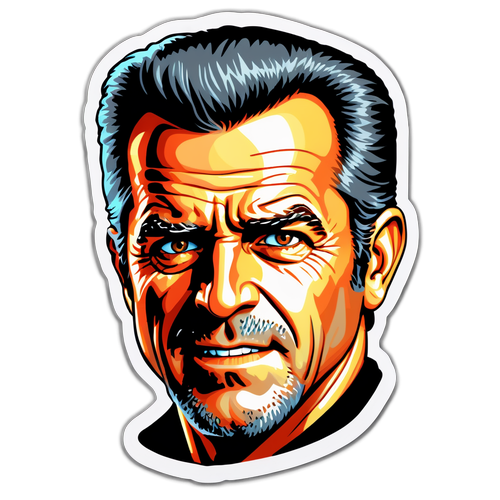 Sticker cu fața iconică a lui Mel Gibson
