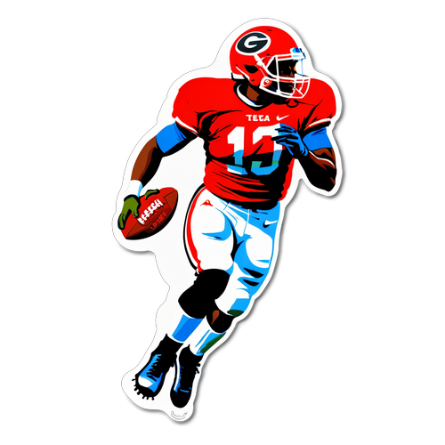 Football Player Action Sticker