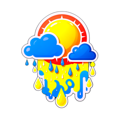 Gráfico de pronóstico del tiempo con sol y lluvia