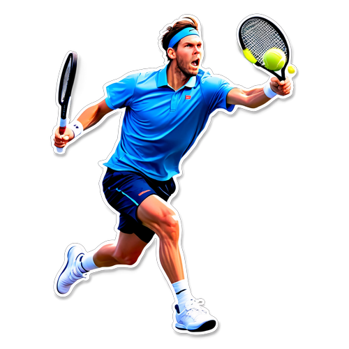 Adesivo d'azione di Cameron Norrie in campo