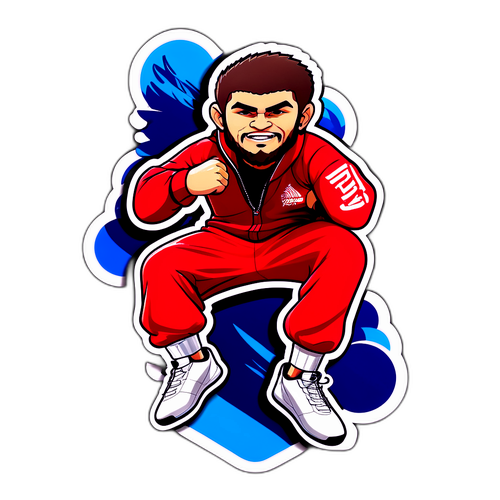 Стильный рисунок Хабиба Нурмагомедова в его фирменной позе