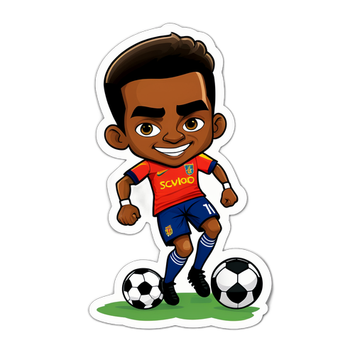 Karikatura fotbalisty João Pedra