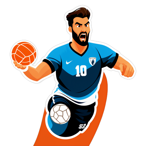 Stilisierte Handball-Torwart-Illustration