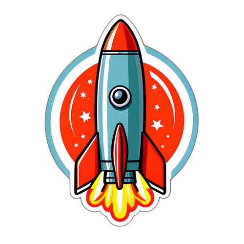 Ілюстрація ліктяного ракети з технічними специфікаціями в ретро-стилі