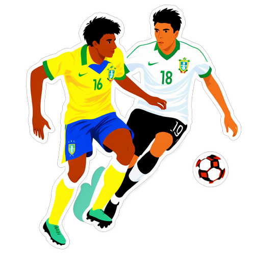 Ilustração de um jogo U-20 entre Bolívia e Brasil