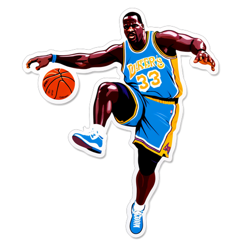 Vintage-style Sticker of Shaquille O'Neal's Dunk