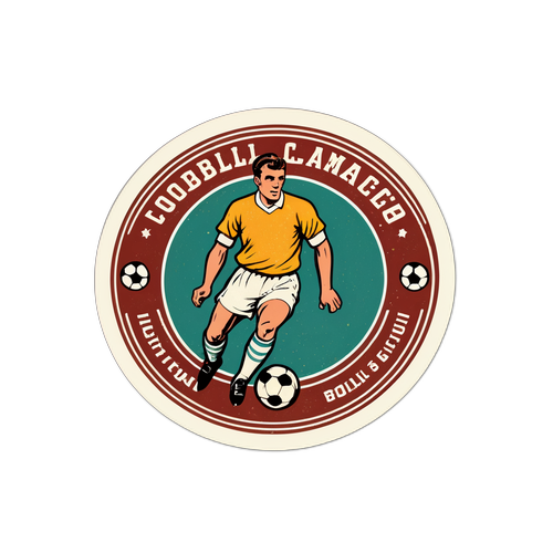 Pelekat Gaya Vintage Pertandingan Bola Sepak Klasik
