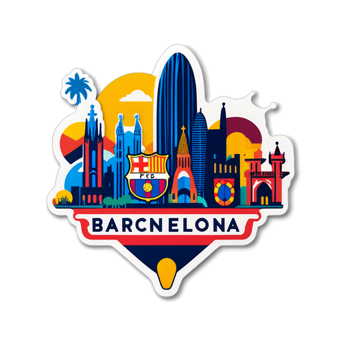 Modern Barcelona Manzara Sticker