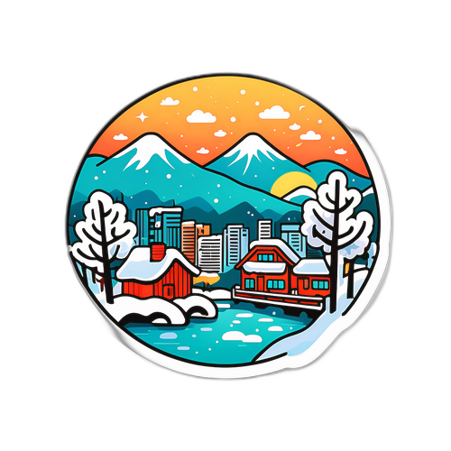 부산의 겨울 풍경 스티커