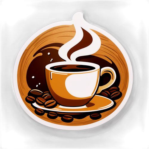 Steaming Cup of Coffee Sticker