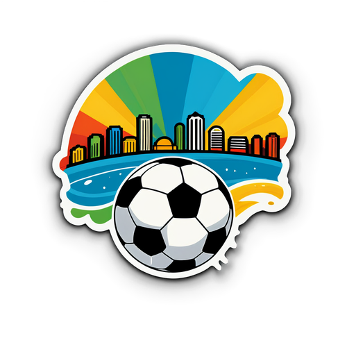 Styliserad skyline av Neapel med fotboll