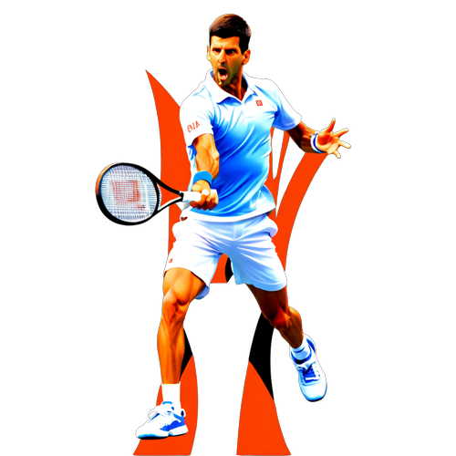 Unleash Your Passion: The Ultimate Tennis Sticker of Djokovic and Musetti in Action!