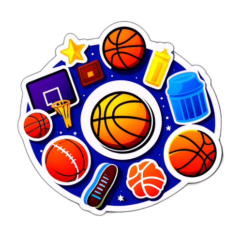 Autocollant illustrant l'importance du basketball dans la culture
