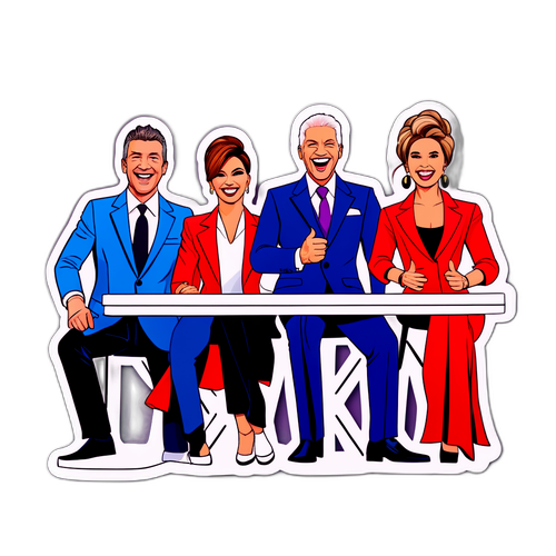 A X Faktor zsűrije színpadon, tele energiával és örömmel