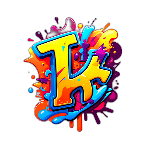 Makulay at Abstract na Representasyon ng Titik 'K'